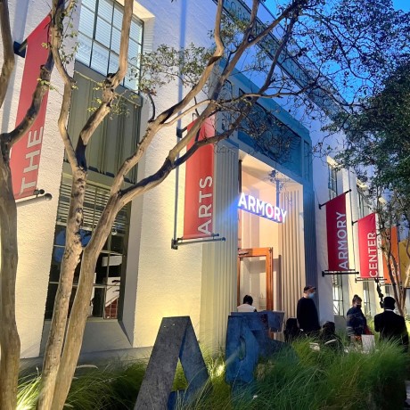 Outside of Armory Center at night