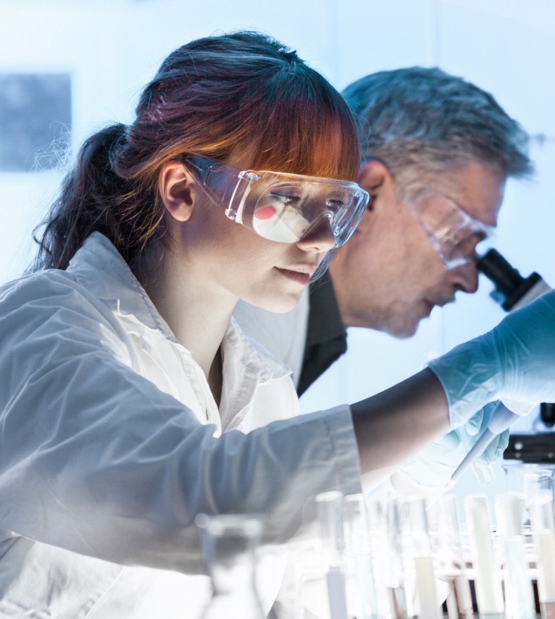 Woman in lab wear