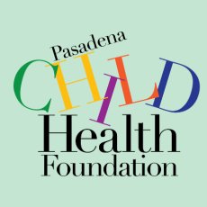 A multi-colored logo reads Pasadena Child Health Foundation